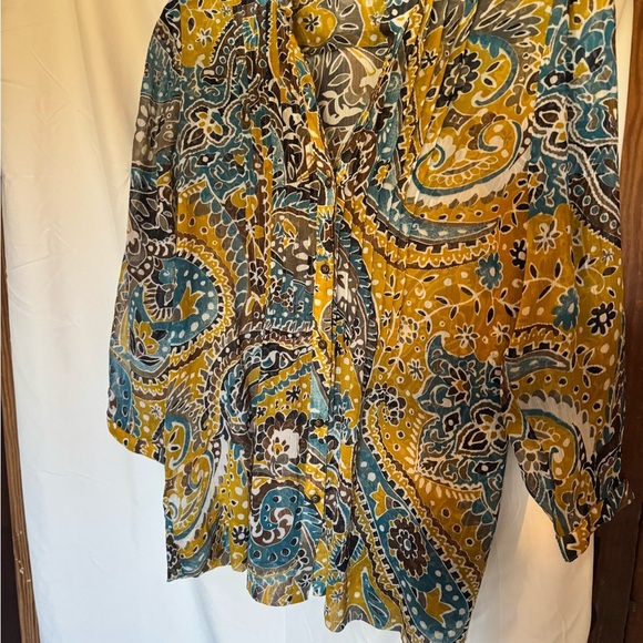 Charter Club Paisley Print Blouse 3/4 Sleeve Top Women’s Size 12P - Picture 3 of 7
